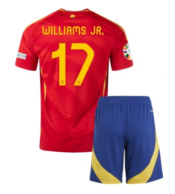 Spanien Nico Williams #17 Hemmakläder Barn EM 2024 Kortärmad (+ Korta byxor)